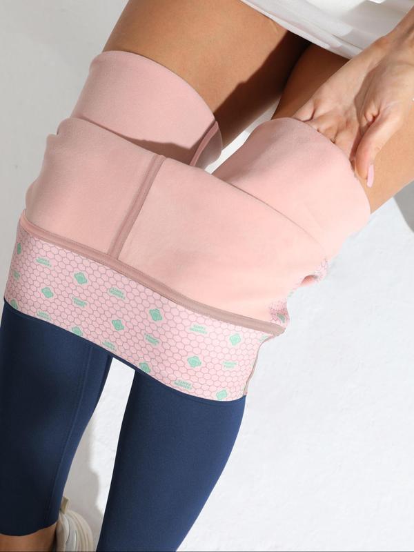 Women's Solid High Waist Thermal Lined Leggings, Casual Comfy Warm Skinny Pants for Fall & Winter, Women's Bottoms for Daily Wear