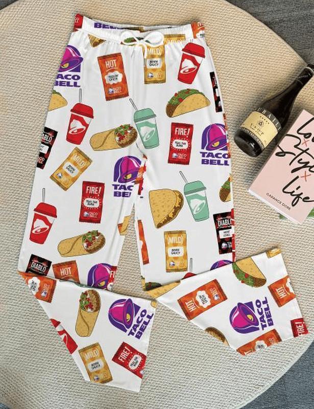 Taco Bell Pajama Pants Comfy Lounge Wear For Taco Lovers, Womenswear Pyjamas