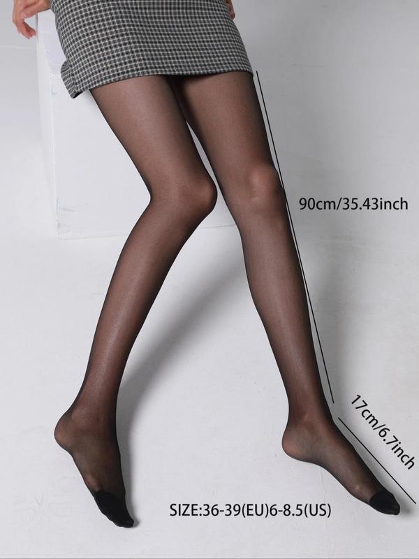 Women's 1 Pair Solid Breathable Sheer Tights, Summer 2024 Comfy Slim Pantyhose For Women, Fashion Ladies Tights For Summer, Experimental Wear