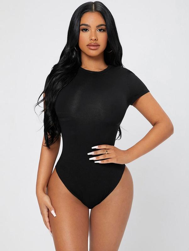 Solid Slim Fit Bodycon Bodysuit