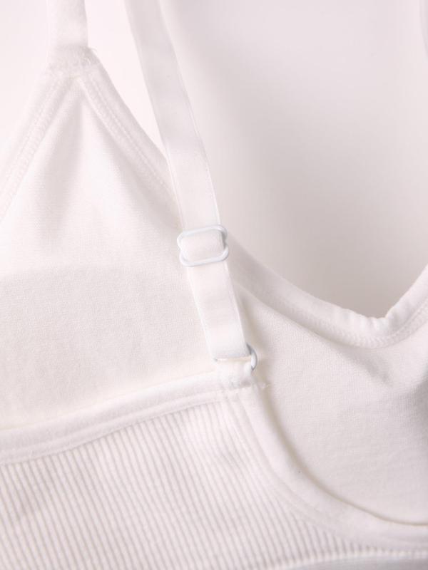 Women's  Plain Adjustable Strap Wireless Bra, Casual Comfortable Breathable Lingerie for Daily Wear, Lingeries for All Seasons