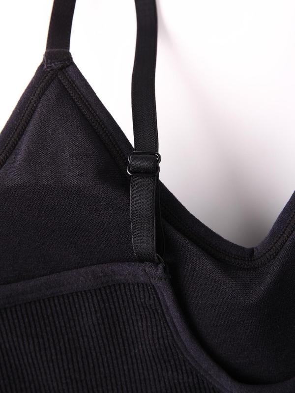 Women's  Plain Adjustable Strap Wireless Bra, Casual Comfortable Breathable Lingerie for Daily Wear, Lingeries for All Seasons