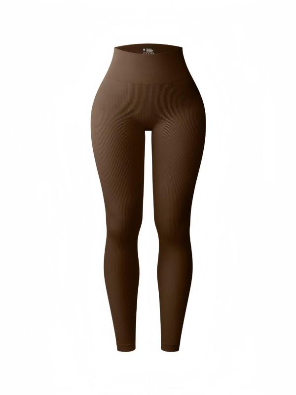 Women's Solid High Waist Seamless Leggings, Leggings for Women, Casual Comfy Breathable Skinny Pants for Daily Wear, Ladies Bottoms for Fall & Winter