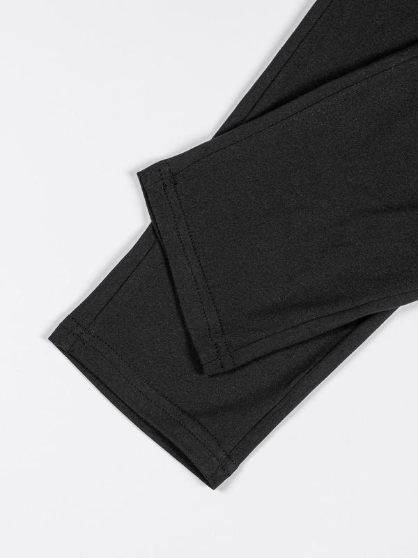 Plus Size Solid Ripped High Waist Leggings, Casual Fashion Comfy Skinny Pants for Daily Wear, Women's Bottoms for Summer