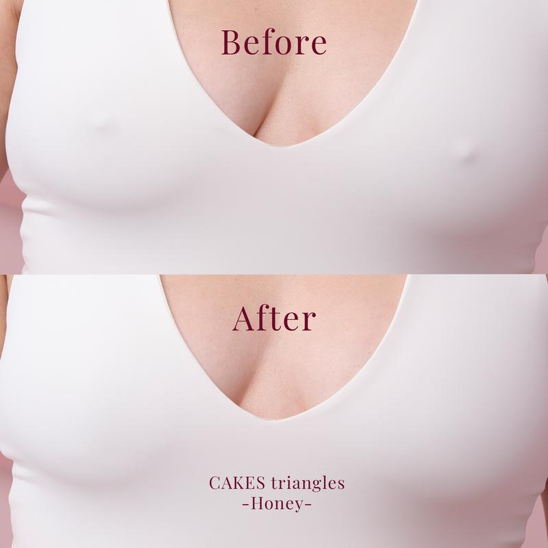 CAKES triangles - The first  GRIPPY, NOT STICKY triangle nipple covers designed for swim & tricky tops