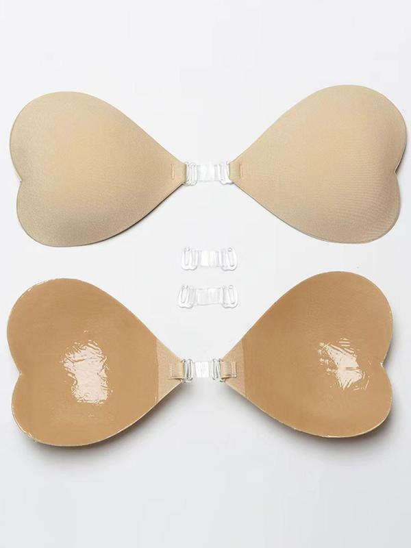 Heart Shaped Nipple Cover with Clear Strap, Invisible Reusable Adhesive Bra, Women's Lingerie Accessories for Daily Wear