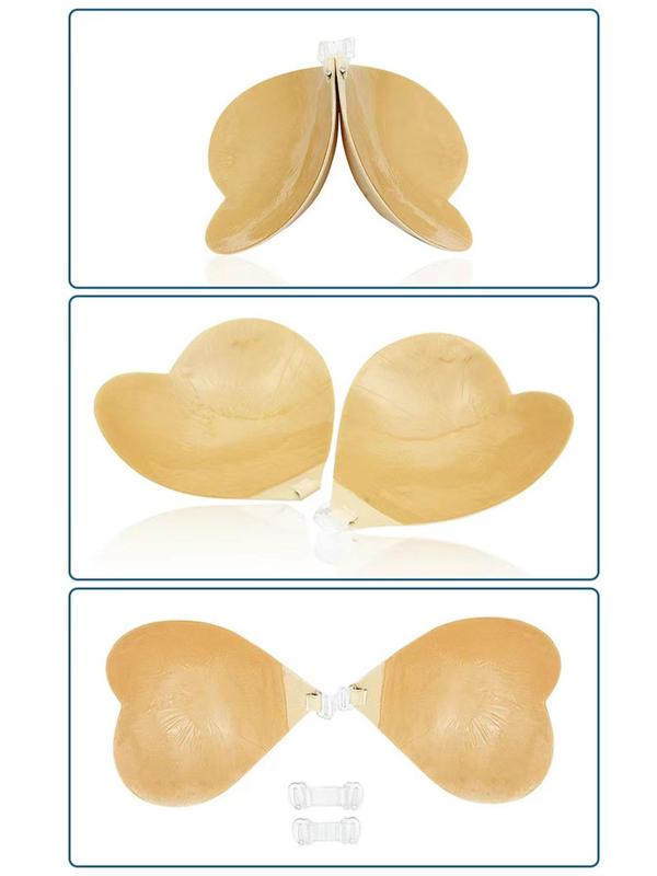 Heart Shaped Nipple Cover with Clear Strap, Invisible Reusable Adhesive Bra, Women's Lingerie Accessories for Daily Wear