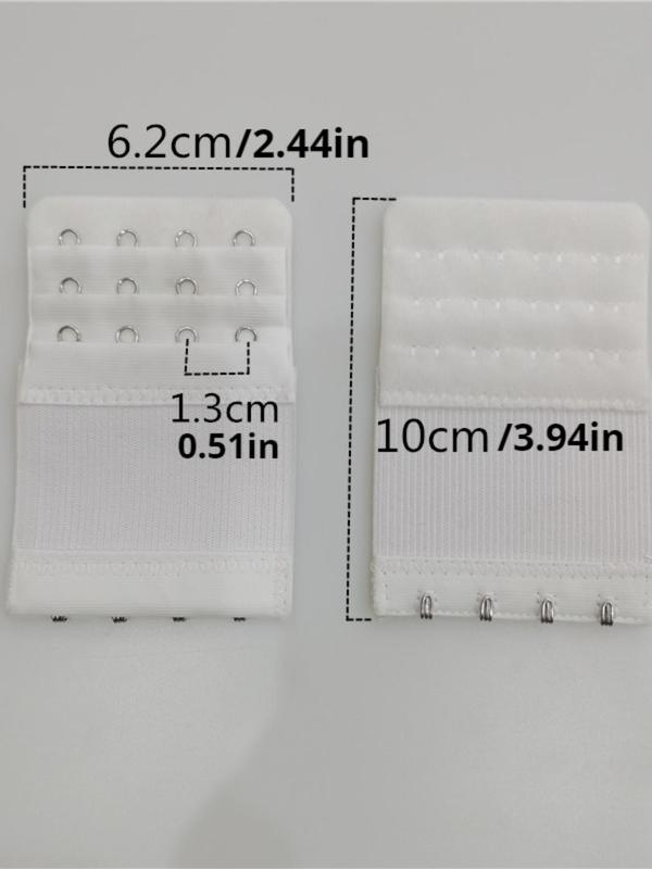 Women's 3 Row 4 Buckle Bra Extension Clip, Solid Color Bra Extension Clip, Lingerie Accessories for Women