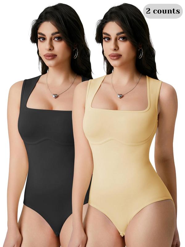 Women's Plain Swan Neck Shapewear Bodysuit, Casual Sleeveless Tank Shaper, Shapewear Tummy Control Fajas Para Mujer, Tummy Control Body Shapewear for Daily Wear, Summer Wear 2024, Bodysuits for Women