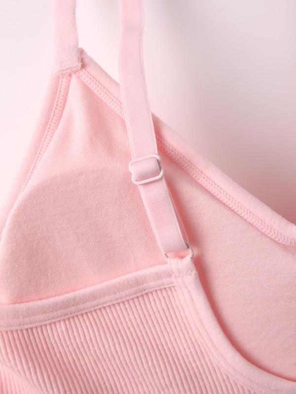 Women's  Plain Adjustable Strap Wireless Bra, Casual Comfortable Breathable Lingerie for Daily Wear, Lingeries for All Seasons