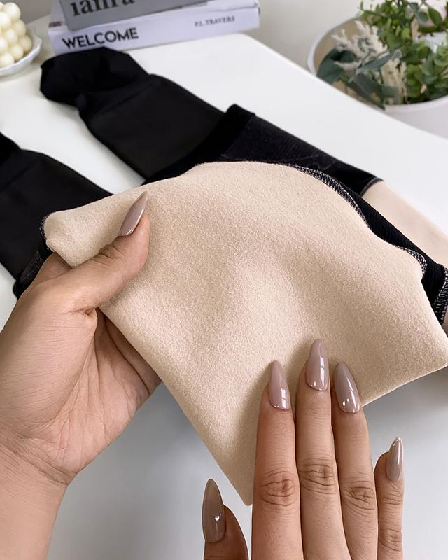 ChicMe Women Transparent Butt Lifting Tight Fleece Lined Tummy Control Thick High Waist Elasticity Thermal Pantyhose Warm Leggings Comfort Fit
