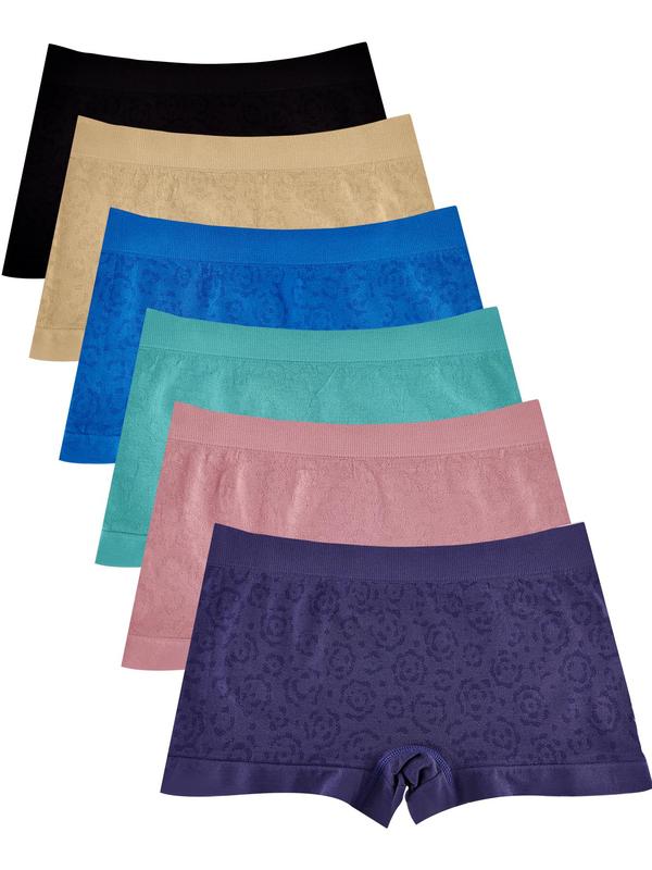 Women's Plain Drop Waist Boyshorts, Minimalist Stretchy Seamless Panties, Underwear for Women, Underwear for All Seasons, Boyshorts for Women