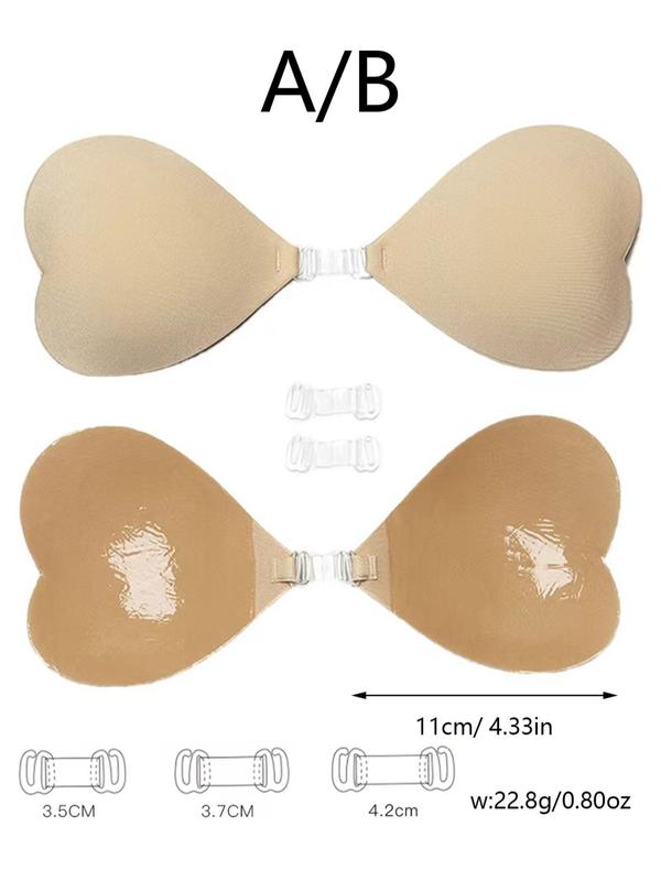 Heart Shaped Nipple Cover with Clear Strap, Invisible Reusable Adhesive Bra, Women's Lingerie Accessories for Daily Wear