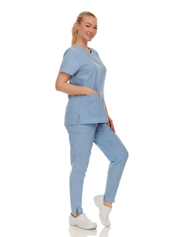 Scrubs Uniforms Sets for Women, V-Neck Scrub Top & split-hem pants Medical Cotton Nursing Womenswear
