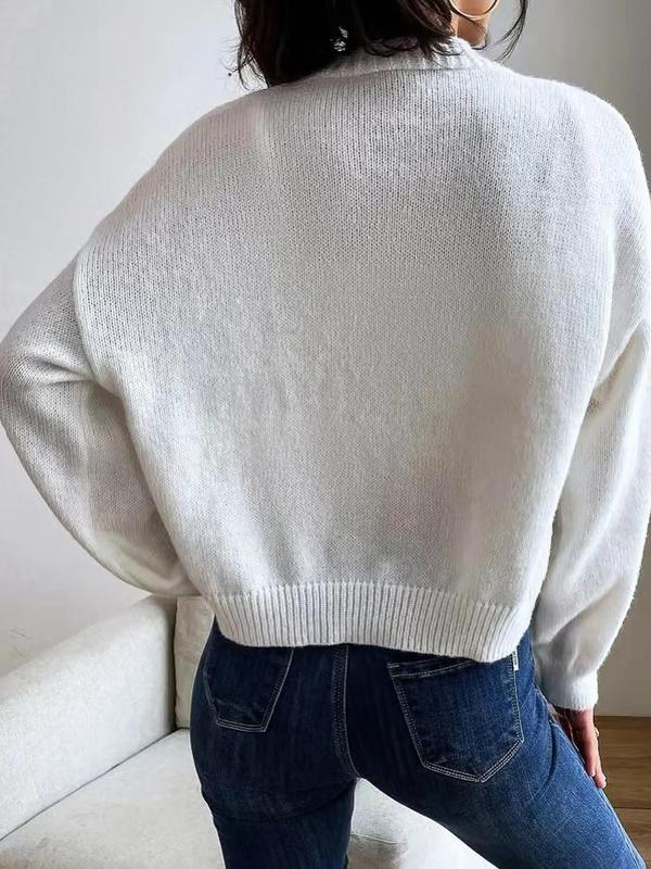 Women's Solid Color Copped Cami Knit Top & Drop Shoulder Open Front Cardigan Set, Women's 2 Piece Sets, 2 Counts Casual Fashion Cozy Knitwear for Daily Wear, Women Clothing for Spring Fall