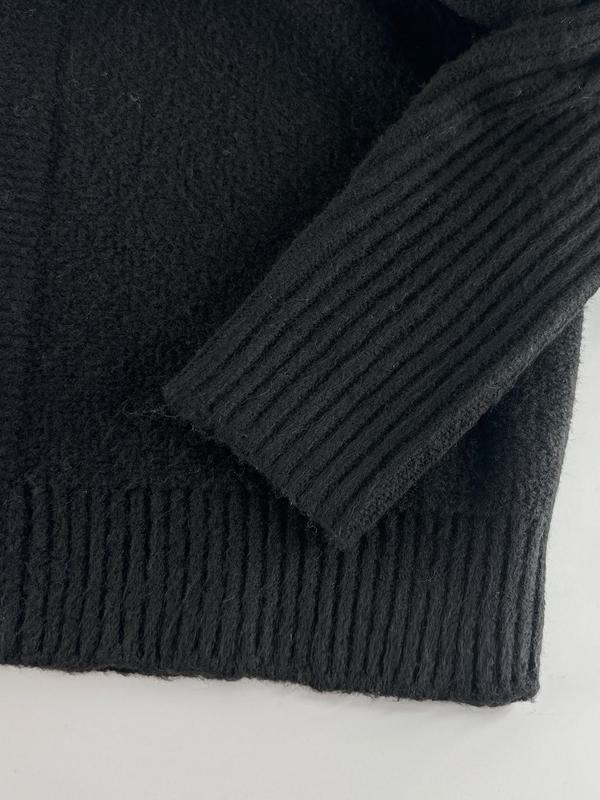 Women's Colorblock Batwing Sleeve Hooded Cardigan, Casual Long Sleeve Open Front Knitwear for Fall & Winter, Cardigan for Women, Fashion Ladies' Knit Clothing for Daily Wear