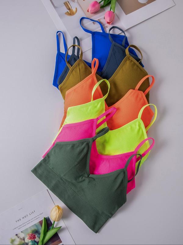 Women's Solid Color Bralette, Casual Comfy Breathable Wireless Bra for Daily Wear, Women's Lingerie for All Seasons