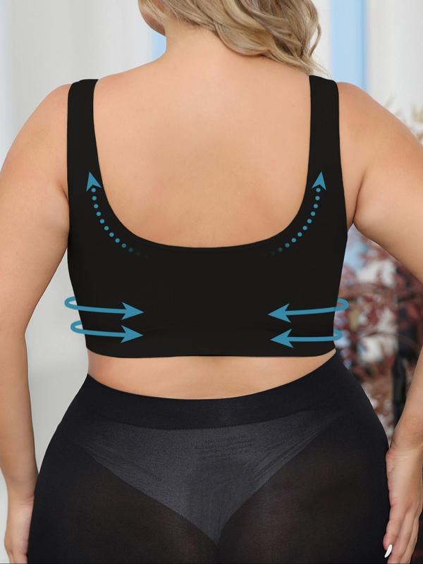 Plus Size Deep V Neck Wireless Bras for Women, Casual Padded Seamless Push Up Lingerie Top, Lingerie for Women, Fall Wear 2024, Minimalist Lady Underwear, Plus Size Women's Clothing, Comfortable Bra for Plus Size