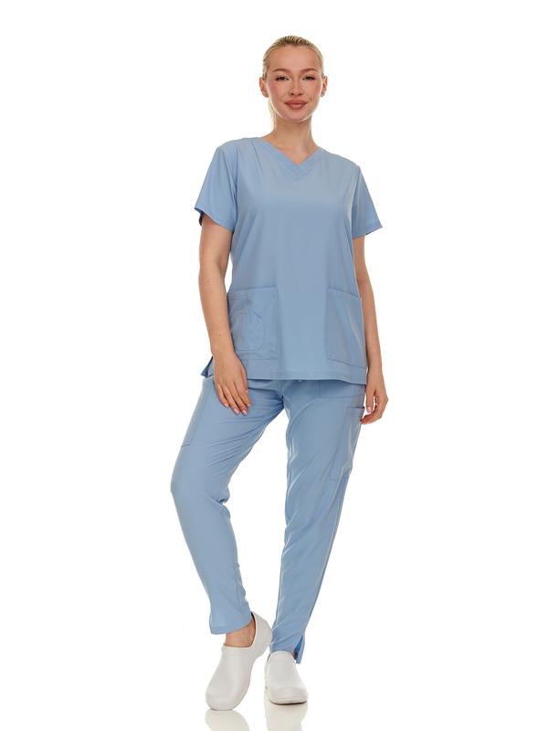 Scrubs Uniforms Sets for Women, V-Neck Scrub Top & split-hem pants Medical Cotton Nursing Womenswear