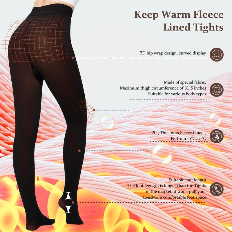 THE ORIGINAL!  •MAGIC FLEECE LINED LEGGINGS • CLOSED FOOT (LOOKS LIKE PANTYHOSE) Winter Comfort Fleece Tights Available in Plus Size and Brown Fur