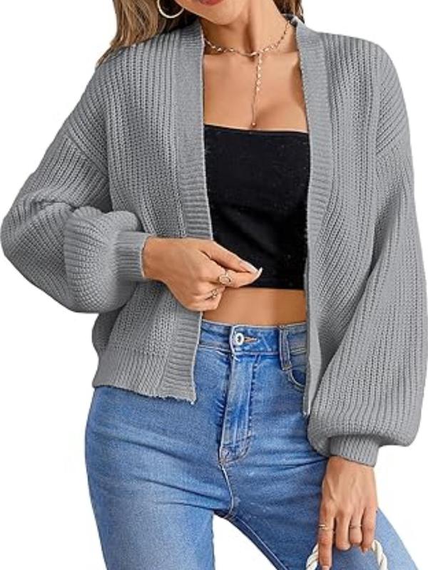 Women's Patchwork Print Drop Shoulder Open Front Cardigan, Casual Long Sleeve Knitwear Top for Spring & Fall, Cardigan for Women, Fashion Women's Knitting Clothing for Daily Wear, Going Out Tops, Women's Tops, Fall Outfits, Fallfreshness, Fall Clothes