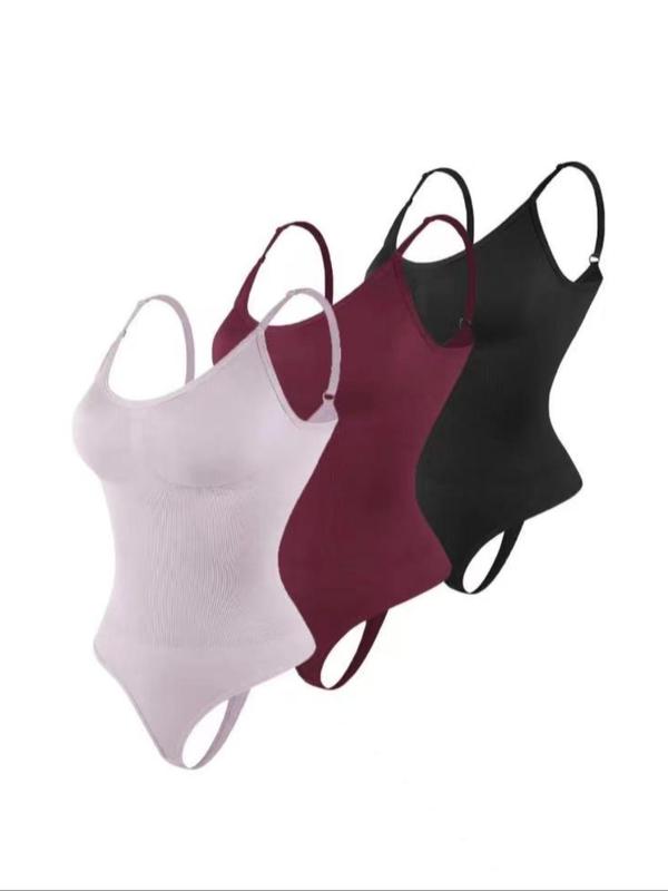 Women's Backless Sleeveless Cami Bodysuit, Casual Scoop Neck Adjustable Strap Bodysuit,  Bodysuits for Women, Comfort Minimalist Womenswear, Summer Outfits, Ladies Clothes for Daily Wear