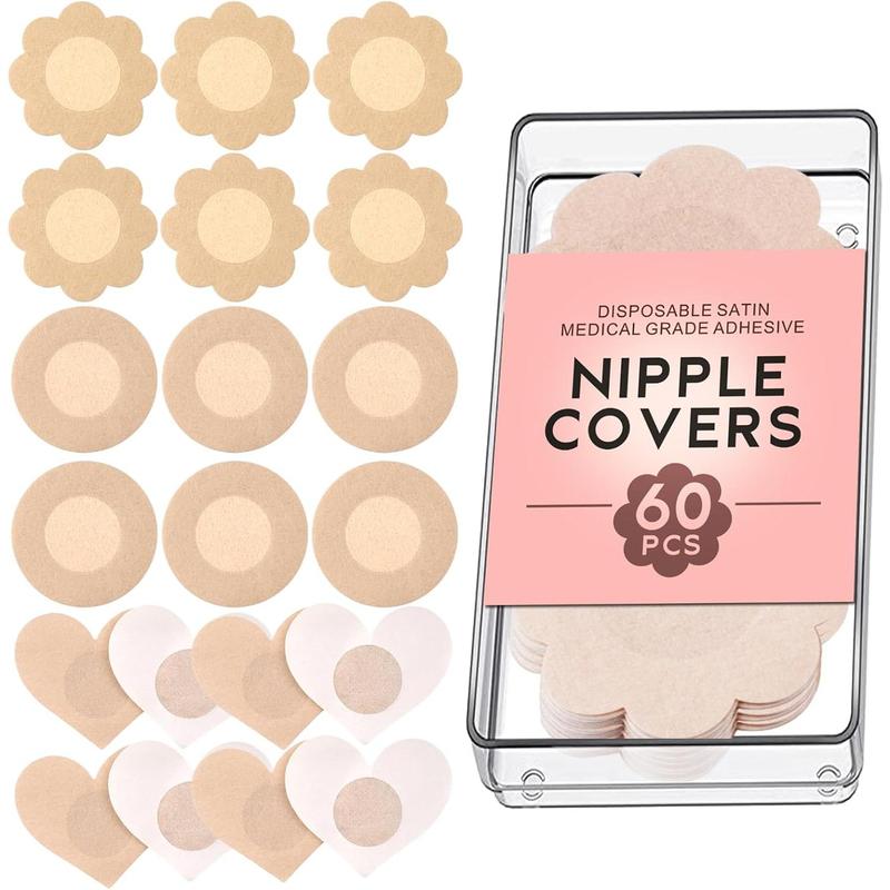 60 Pieces Pasties Nipple Covers - Disposable Nipple Covers, Nipple Covers No Show, Nipple Pasties Nipple Petals Beige