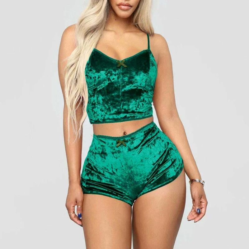 Women's Velvet Polyester Comfortable V-neck Underwear