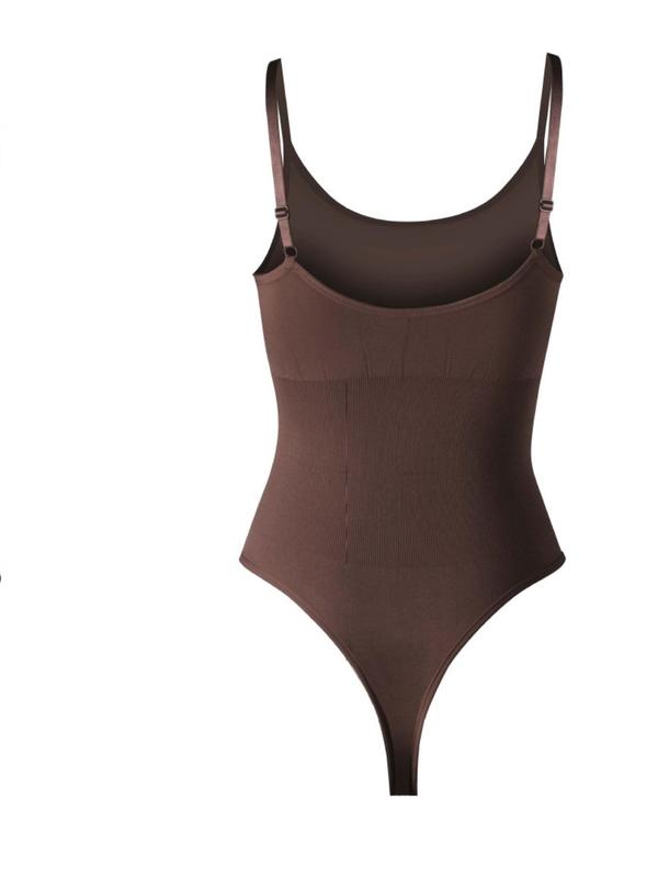 Women's Backless Sleeveless Cami Bodysuit, Casual Scoop Neck Adjustable Strap Bodysuit,  Bodysuits for Women, Comfort Minimalist Womenswear, Summer Outfits, Ladies Clothes for Daily Wear