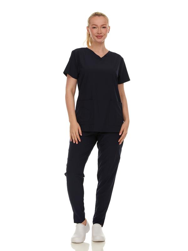 Scrubs Uniforms Sets for Women, V-Neck Scrub Top & split-hem pants Medical Cotton Nursing Womenswear