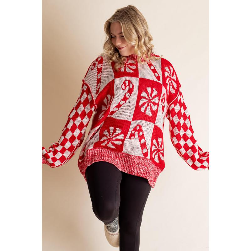 Holly Jolly Checkered Sweater