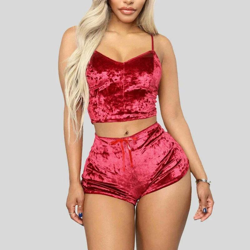 Women's Velvet Polyester Comfortable V-neck Underwear