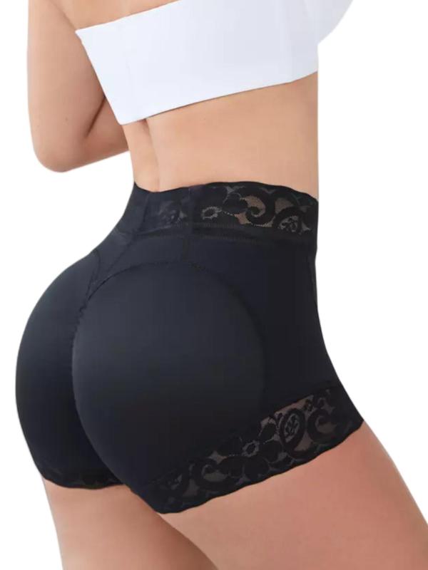 Women's Contrast Lace High Waist Shapewear Shorts, Tummy Control Butt Lifting Shapewear Bottoms, Ladies Shapewear for Daily Wear