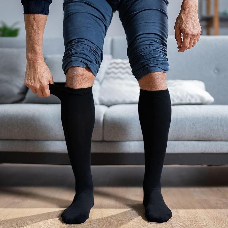 3 pairs Compression Socks 20-30 mmHg Long Socks for Women and Men Knee High Socks