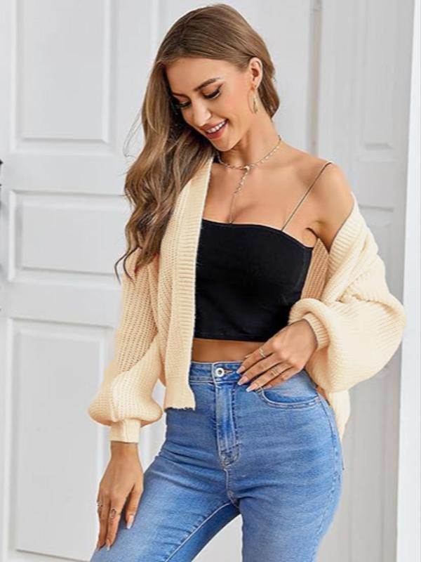 Women's Patchwork Print Drop Shoulder Open Front Cardigan, Casual Long Sleeve Knitwear Top for Spring & Fall, Cardigan for Women, Fashion Women's Knitting Clothing for Daily Wear, Going Out Tops, Women's Tops, Fall Outfits, Fallfreshness, Fall Clothes