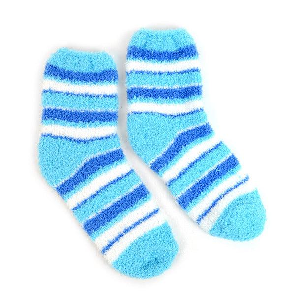Women's Super Soft Fuzzy Warm Winter Home Sleeping Slipper Socks - Assorted 3 Pairs Stiped Warm Fuzzy Socks