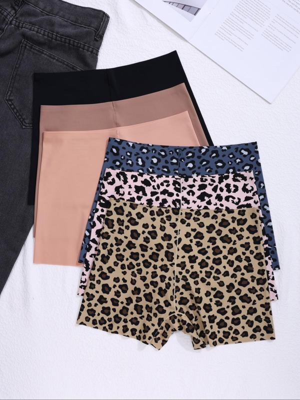 Women's Leopard Print Boyshorts, Soft Comfy Breathable Seamless Panty for Daily Wear, Underwear for All Seasons