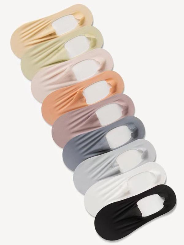 Women's 9 Pairs Solid Thin Sheer Invisible Socks, Soft Comfy Breathable Low Cut Socks for Daily Wear, Multipack Women Socks for Summer