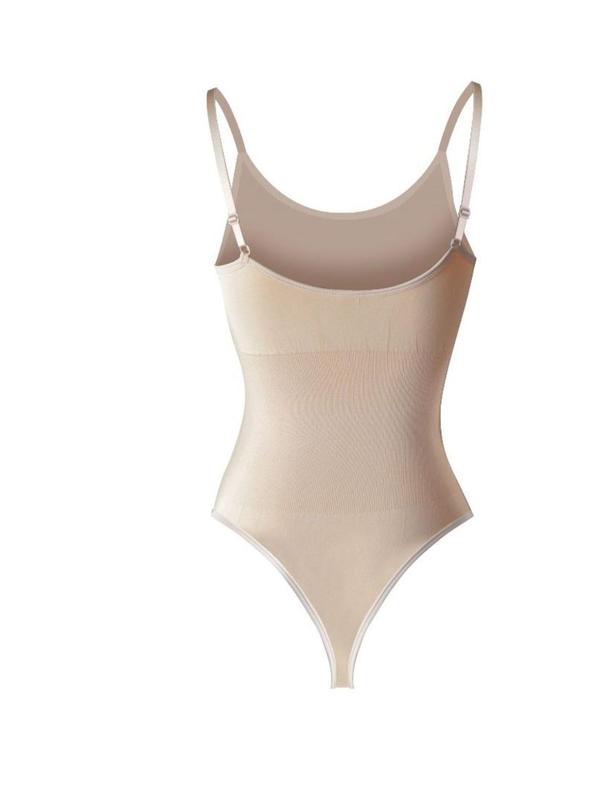 Women's Backless Sleeveless Cami Bodysuit, Casual Scoop Neck Adjustable Strap Bodysuit,  Bodysuits for Women, Comfort Minimalist Womenswear, Summer Outfits, Ladies Clothes for Daily Wear