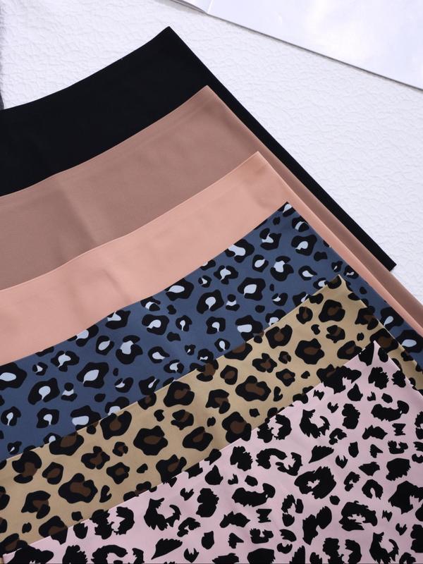 Women's Leopard Print Boyshorts, Soft Comfy Breathable Seamless Panty for Daily Wear, Underwear for All Seasons