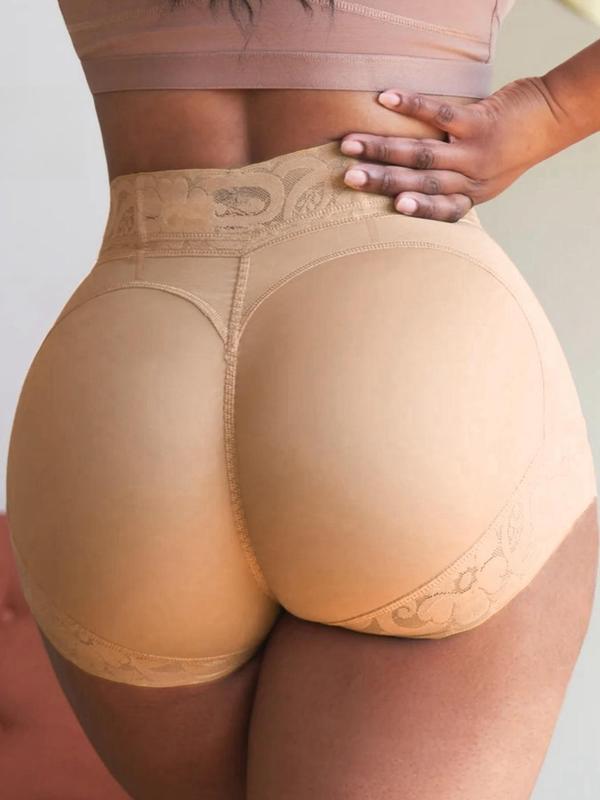 Women's Contrast Lace High Waist Shapewear Shorts, Tummy Control Butt Lifting Shapewear Bottoms, Ladies Shapewear for Daily Wear