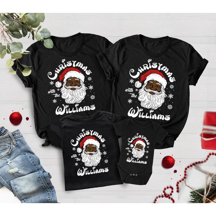 Black Family Christmas Shirts, Matching Xmas Tees, Santa Family Shirt, Christmas Matching Shirts, African American Family Christmas Shirts DKTGQ