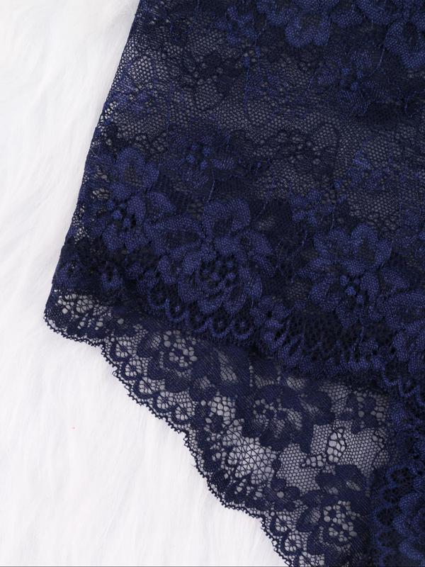 Women's Floral Lace High Waist Panty, Soft Comfy Breathable Knicker for Daily Wear, Underwear for All Seasons