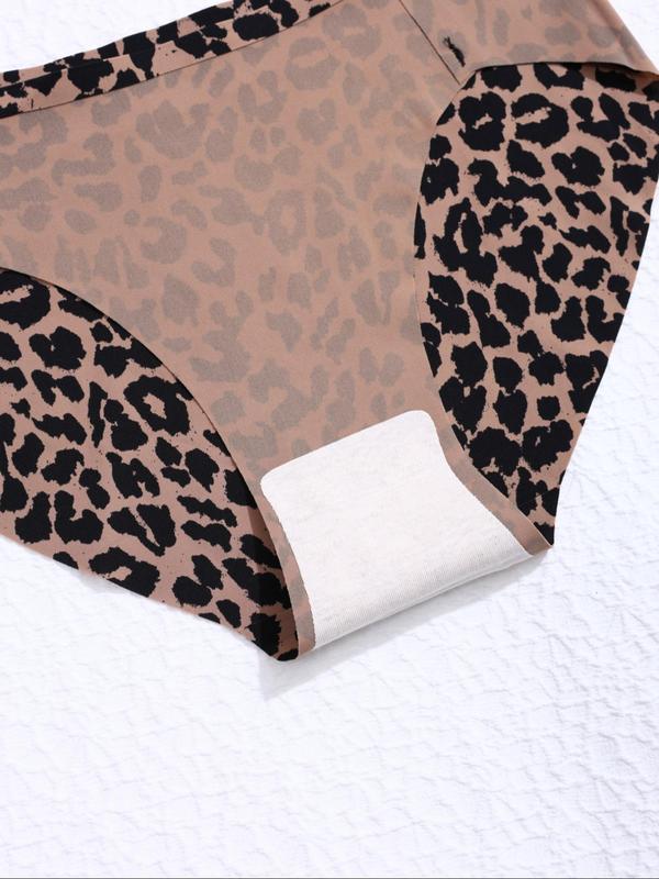 Women's Plain zebra Stripe leopard Print Seamless Panty, Casual Comfy Breathable Knicker for Daily Wear, Ladies Underwear for All Seasons