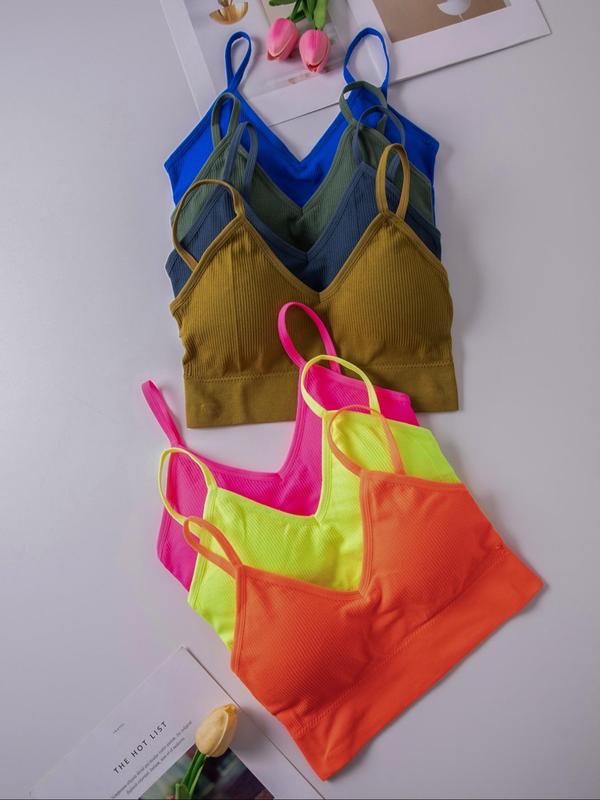 Women's Solid Color Bralette, Casual Comfy Breathable Wireless Bra for Daily Wear, Women's Lingerie for All Seasons