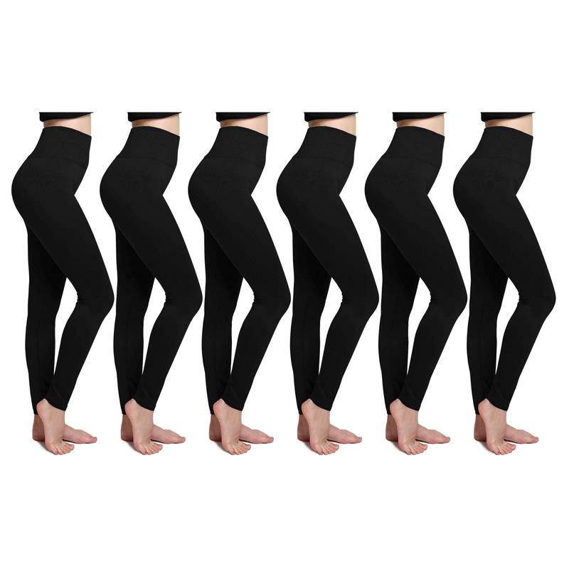 6-Pack Women's Cozy Fleece-Lined Seamless Leggings Winter Comfortable Comfy Womenswear Bottoms Soft Spandex Workout high waist--=%2=- sport=%2=----=%2=- fitness=%2=-- sport fitness legging woman