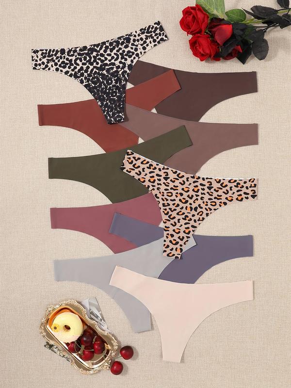 Women's Leopard Print Thong, Soft Comfy Breathable Seamless Panty for Daily Wear,  Panties for Women, Underwear for Women, Back To School Gifts, Ladies Underwear for All Seasons