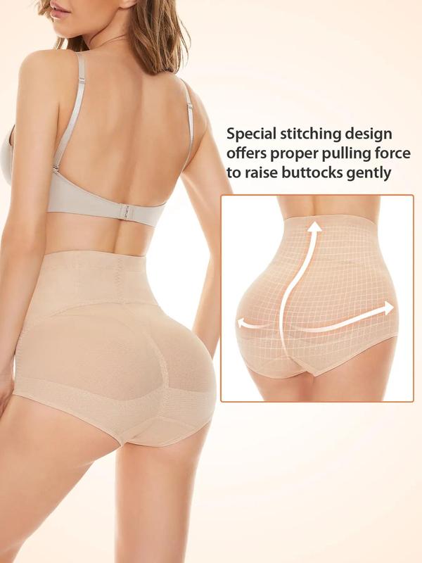 Women's High Waist Shapewear Panty, Solid Tummy Control Shapewear Clothing, High Stretch Seamless Shapewear Bottoms for Daily Wear, Fall Wear, Fallfreshness