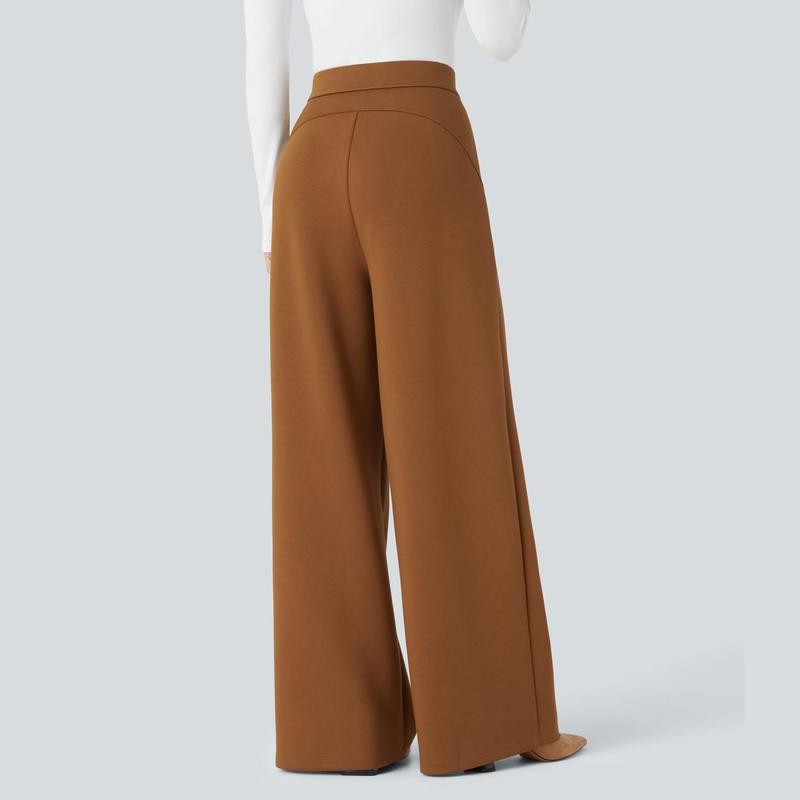 Halara High Waisted Plicated Side Pocket Wide Leg Work Pants