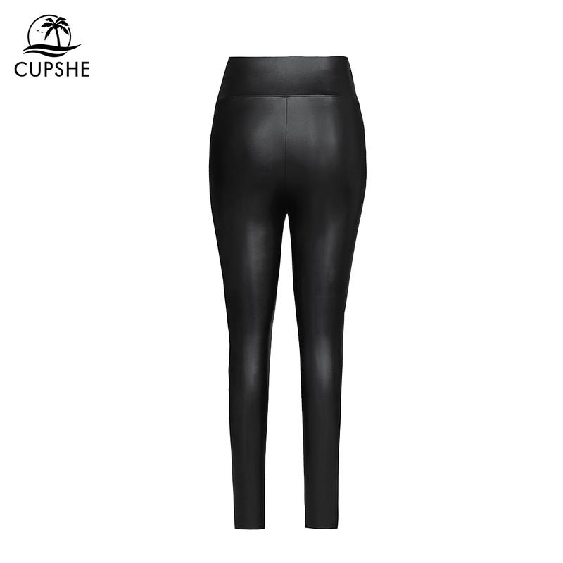 CUPSHE Holidaze Comfort Highwaist Faux Leather High Waist Leggings Womenswear Bottom
